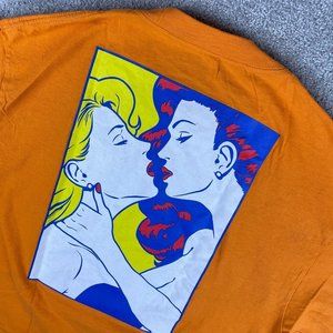 Primitive Skateboarding Apparel T-Shirt Men's L Orange Kiss Pocket Short Sleeve
